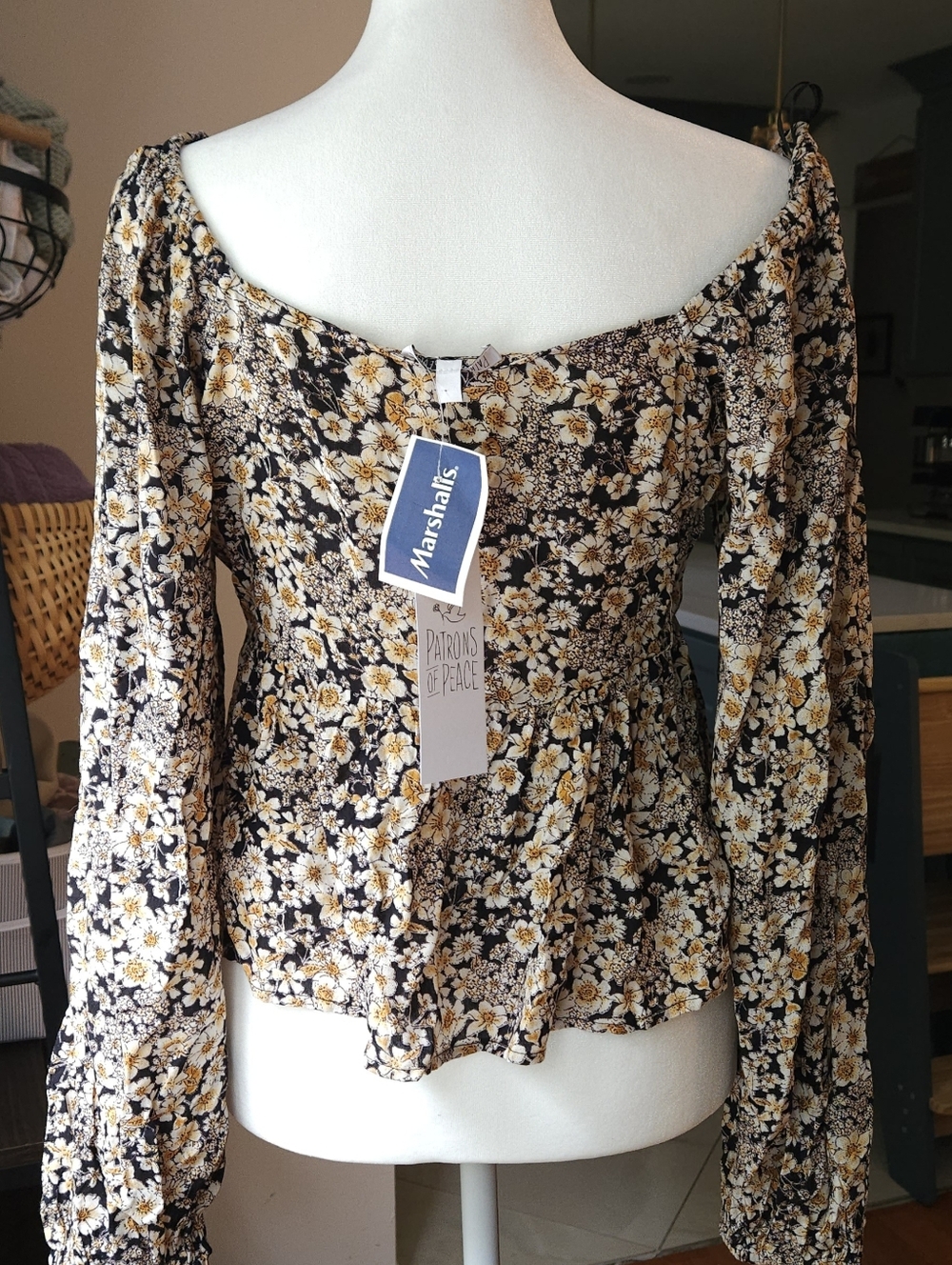 Patrons of Peace Floral Longsleeve Crop Top
